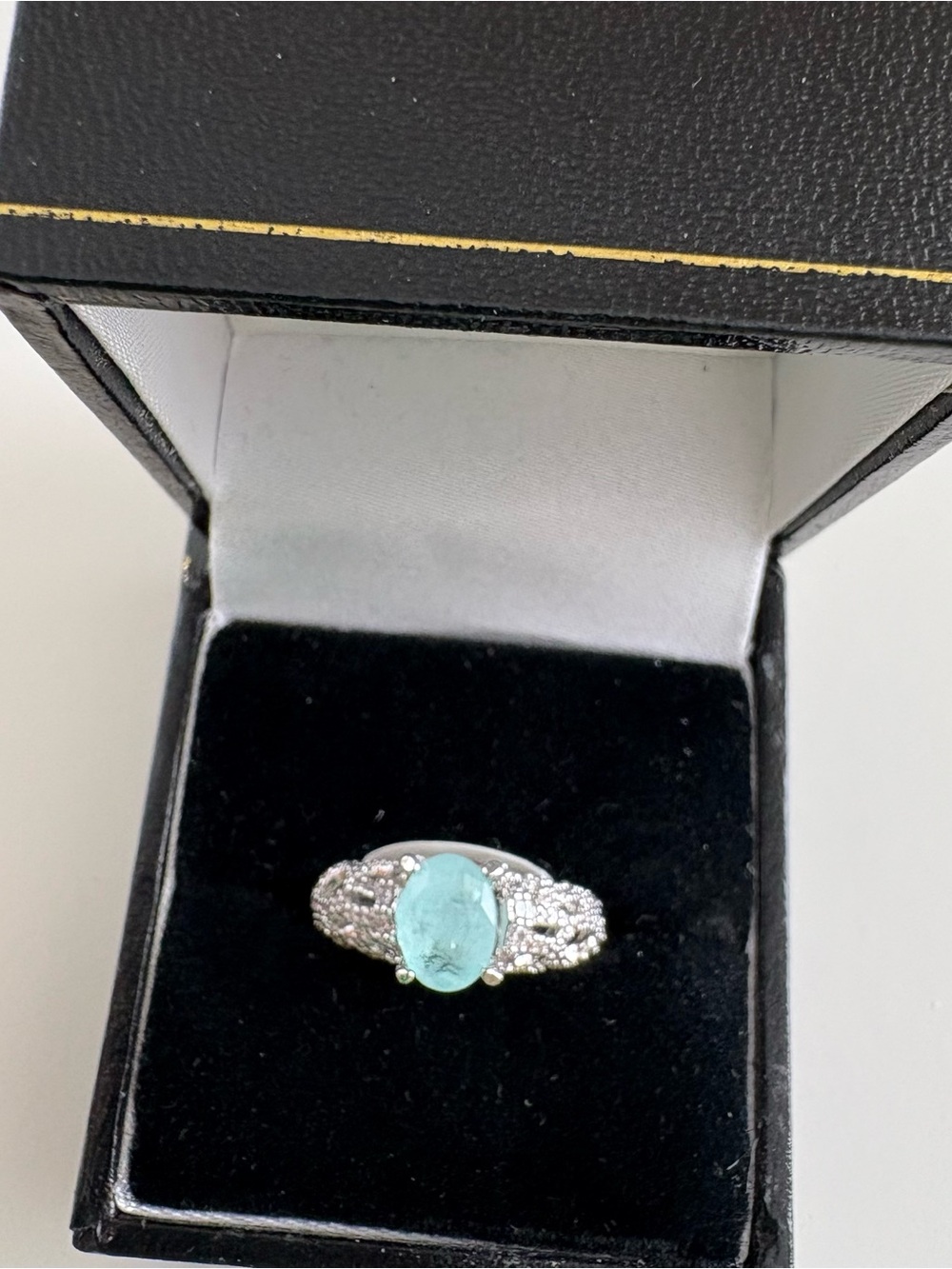 Bomb Party Imperial Blue Ring RG86620 Aquamarine Rhodium Plating